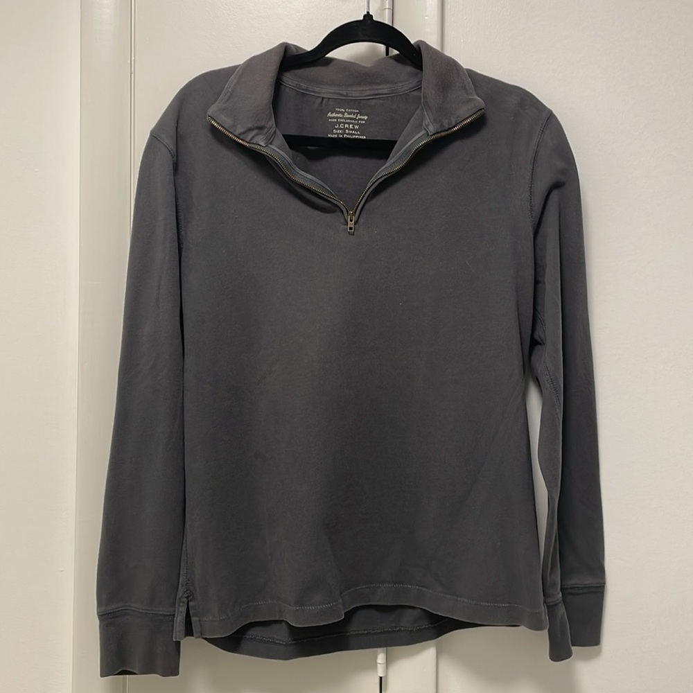 J. Crew Mens Gray Quarter Zip Small